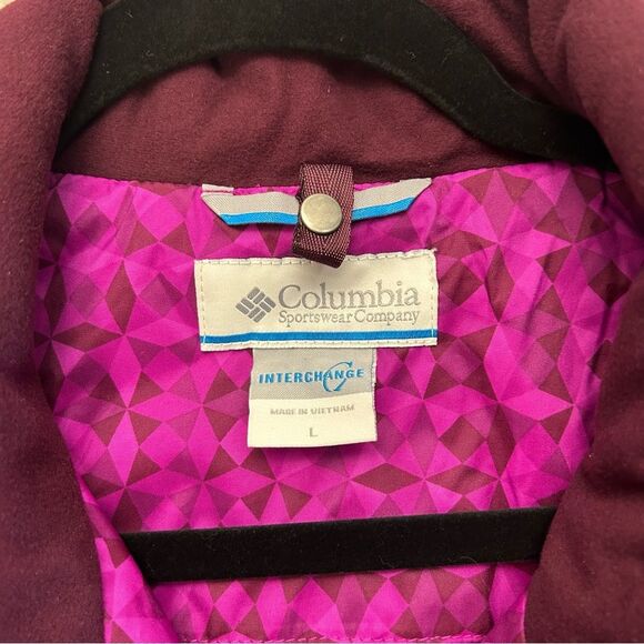 Columbia Womens Outer West Interchange Jacket Bright Plum Print Large - Picture 4 of 15